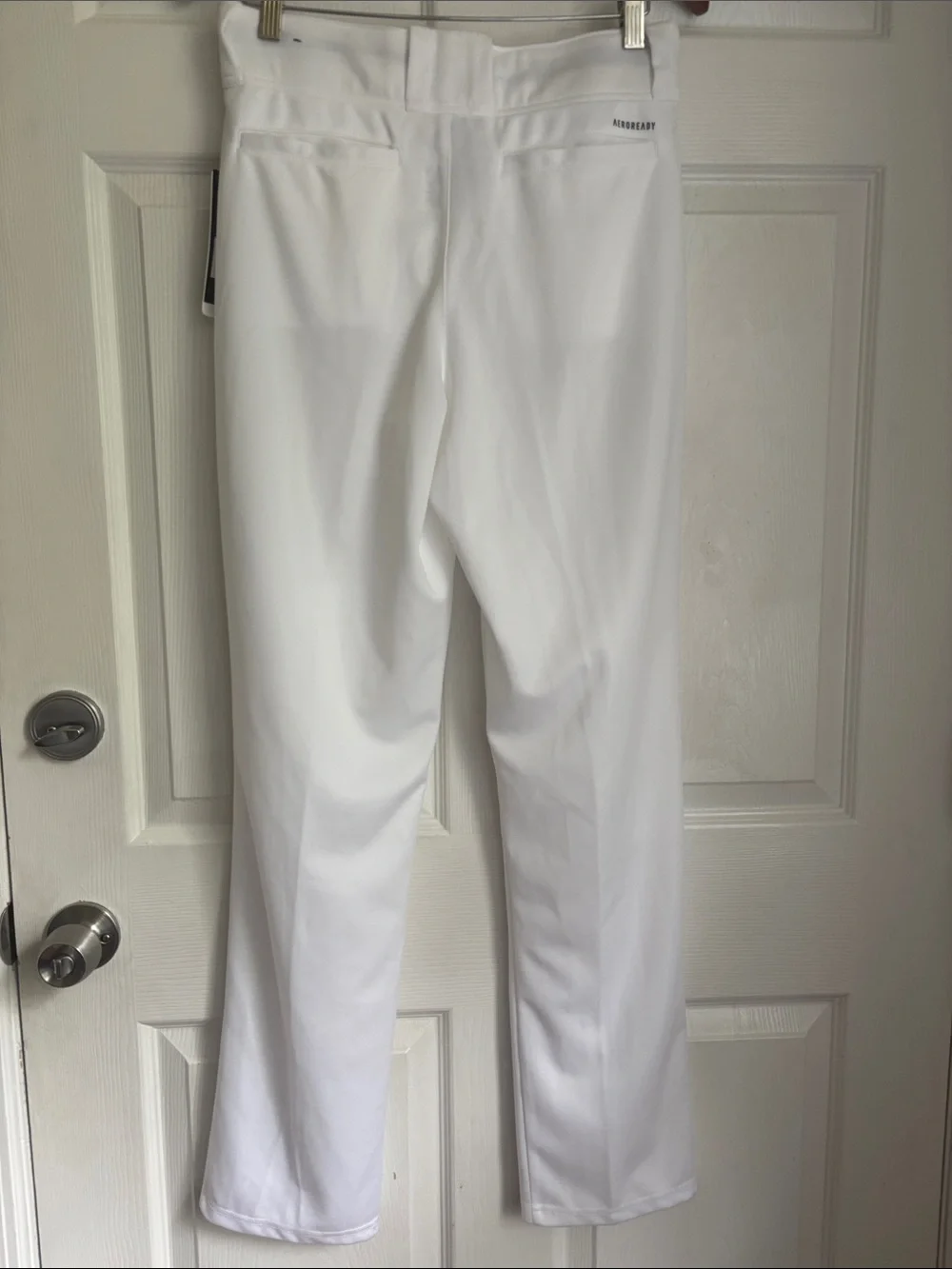 NEW adidas AEROREADY Triple Stripe Open Bottom White Pants Size S Baseball Sport